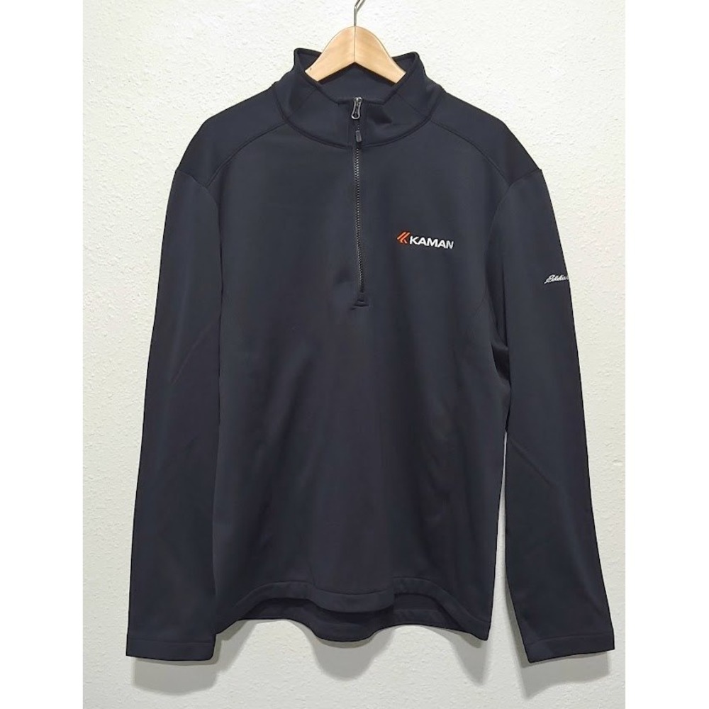Eddie Bauer Kaman Logo XL 1/4 Zip Performance Fleece Pullover Men's Black Jacket
